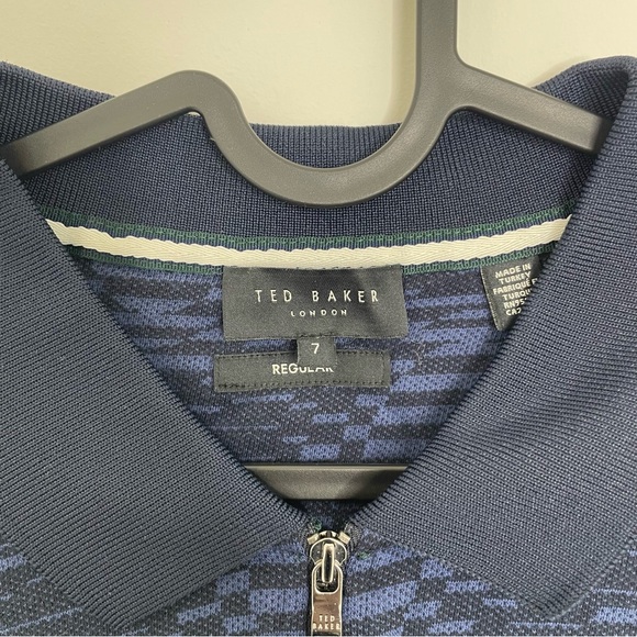 Ted Baker London Regular Fit Zip Up Short Sleeve Polo 7/XXL - Picture 2 of 7